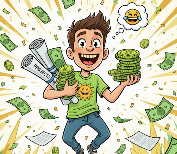 Pessoa usando Prospecta Freela para encontrar clientes